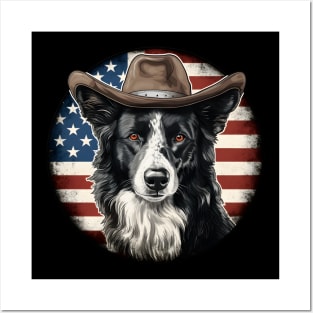 Patriotic Border Collie Posters and Art